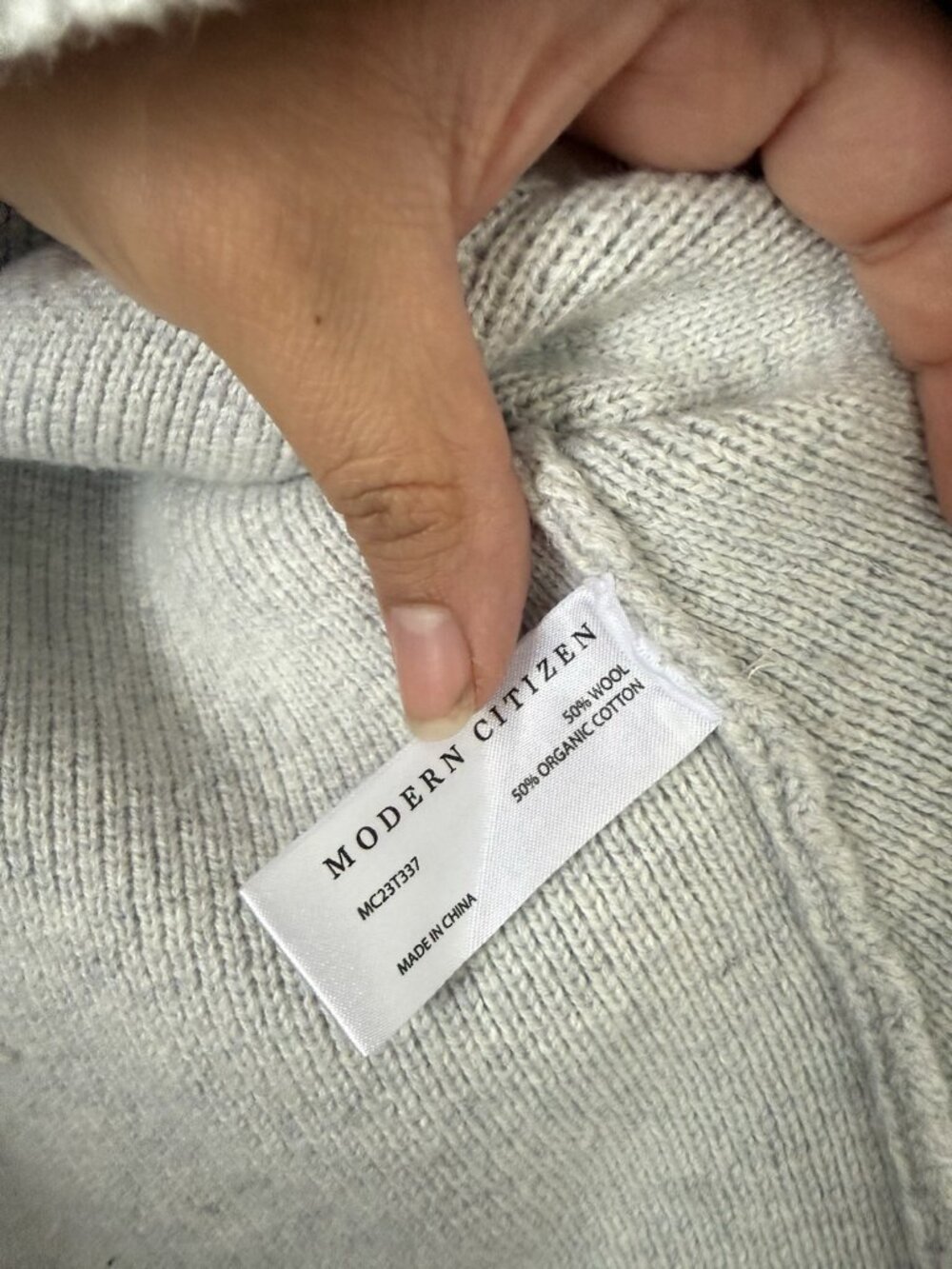 Modern Citizen Eames Organic Cotton Wool Gray Flare Sleeve Cardigan Modest L - Picture 9 of 13
